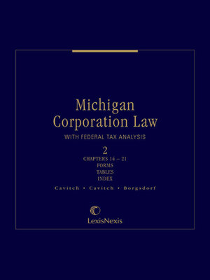 cover image of Michigan Corporation Law With Federal Tax Analysis